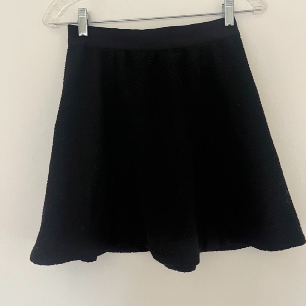 Elizabeth and James Womens Textured Skater A-Line Skirt Mini Black Size 2